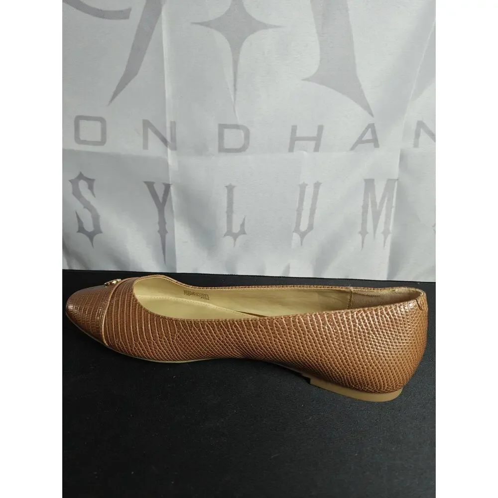 MICHAEL KORS Women's 7.5 Brown Textured Flats New